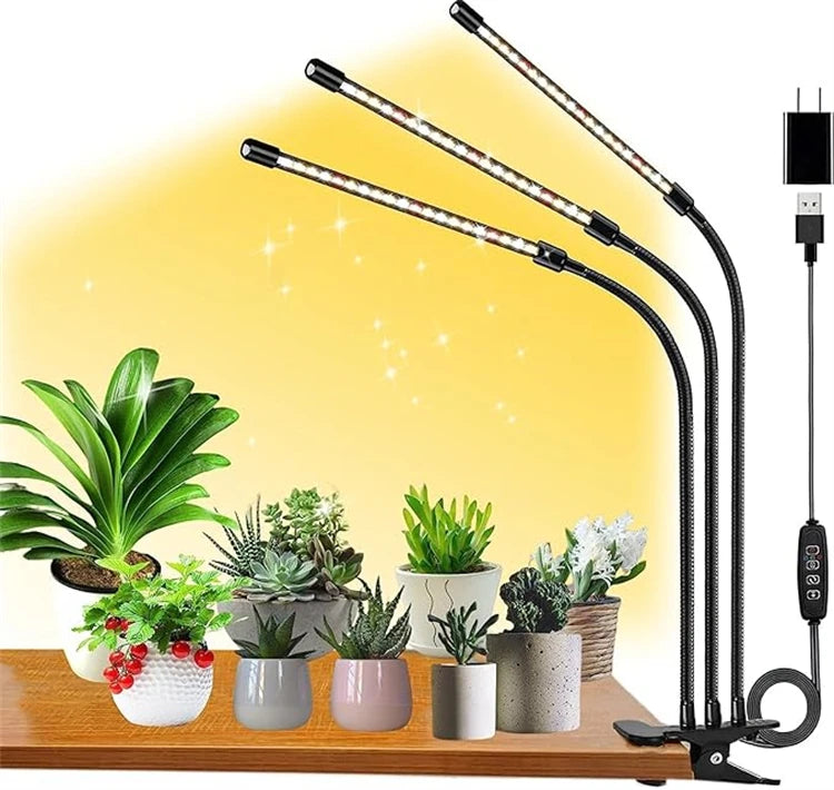 Desk LED Grow Light Plant Lights for Indoor Plants,Full Spectrum With Clip Plant Growing Lamp for Seed Start,Auto On Off Timing