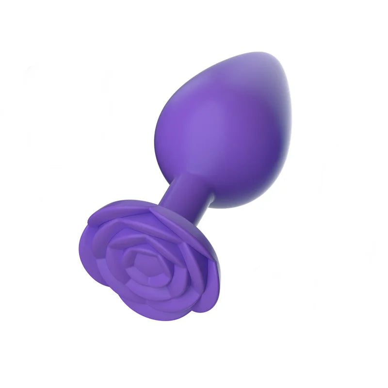 Rose Anal Plug 3 Size Silicone Butt Plugs Stimulator Anal Sex Toys Prostate Massager Anal Trainer Sex Toys for Men Women Couples
