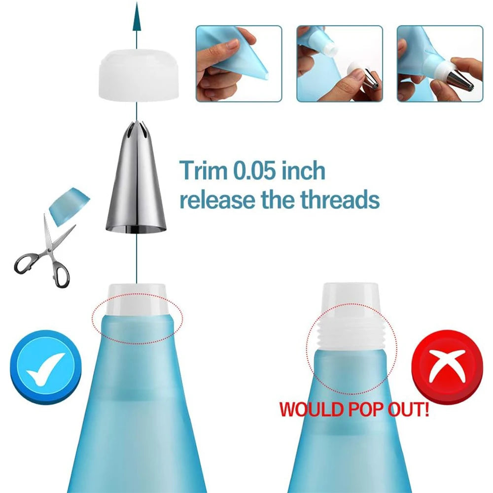 3pcs Rose Pastry Nozzles Cake Decorating Tools Flower Icing Piping Nozzle Cream Cupcake Tips Baking Accessories