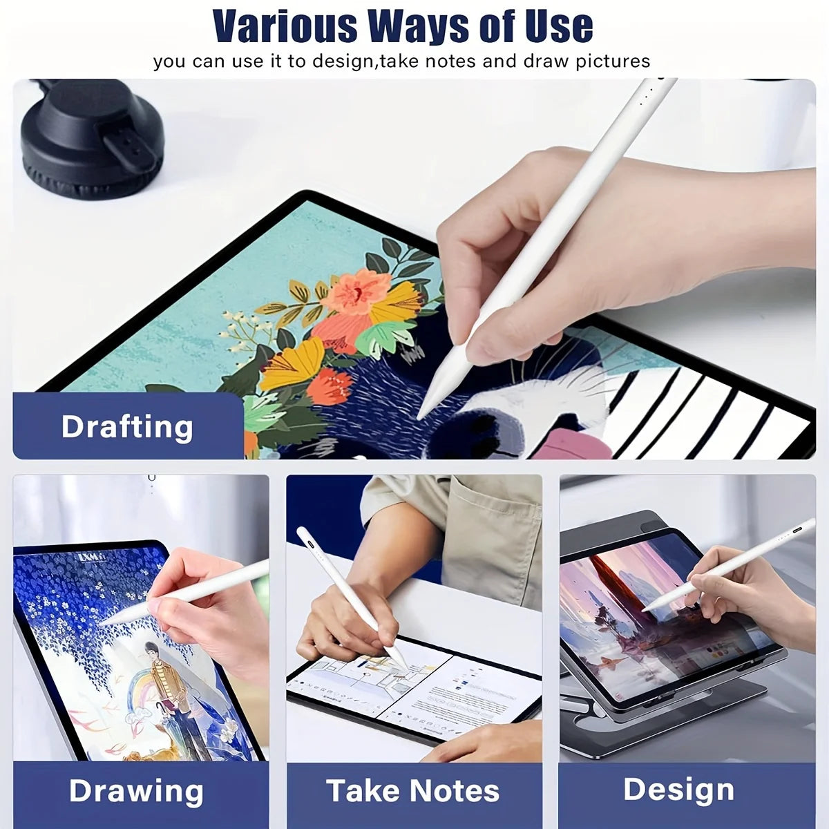 Stylus Pen for Apple iPad Android Tablet Pencil 2 Pro Air 3 4 5 M2 M3 M4 Mini 2024 2025 Find My in App Palm Rejection IOS Draw