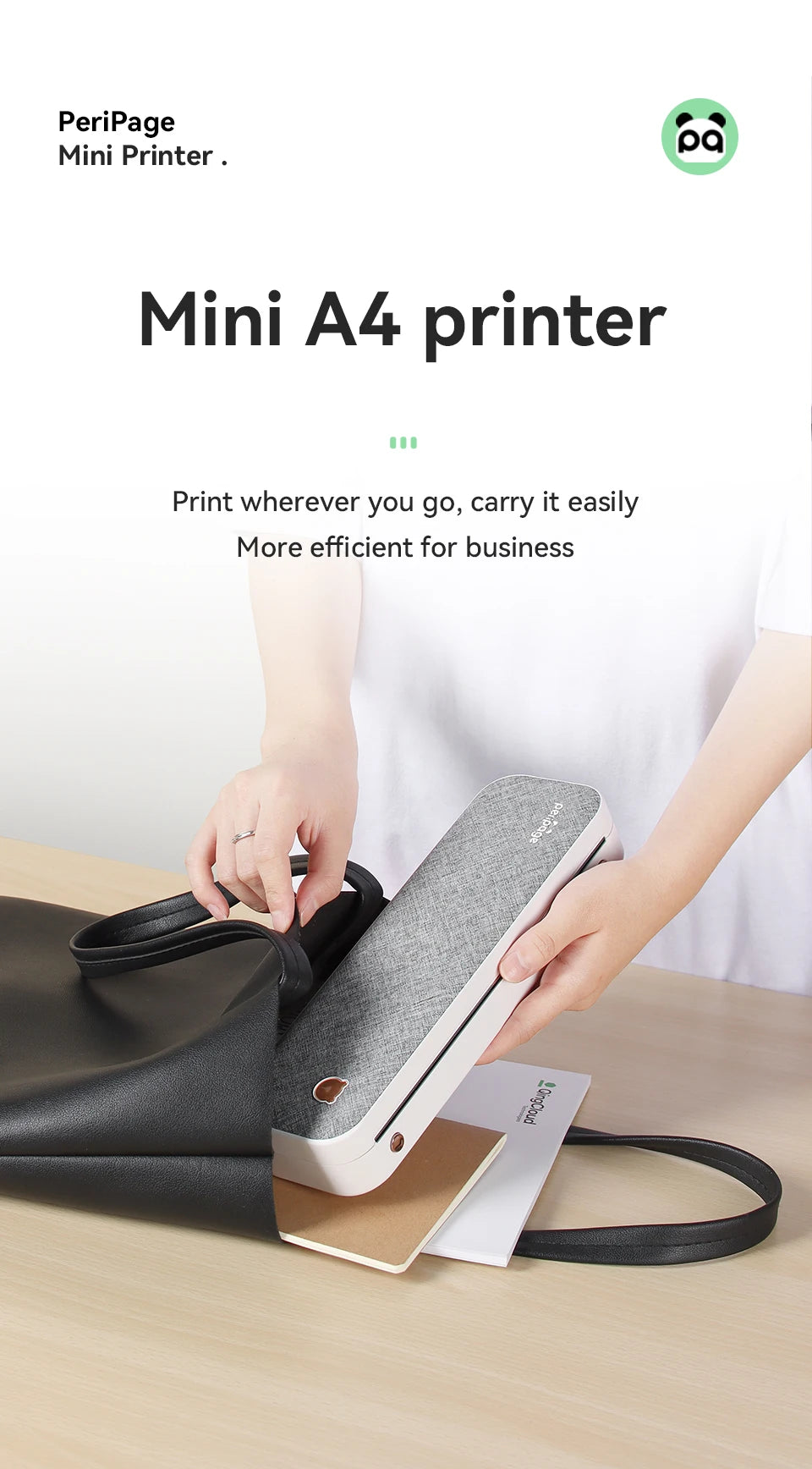 PeriPage A40 Portable printer Mini A4 Thermal Printer A4 Paper Photo Printer From Mobile Phone Office Thermal Printer New