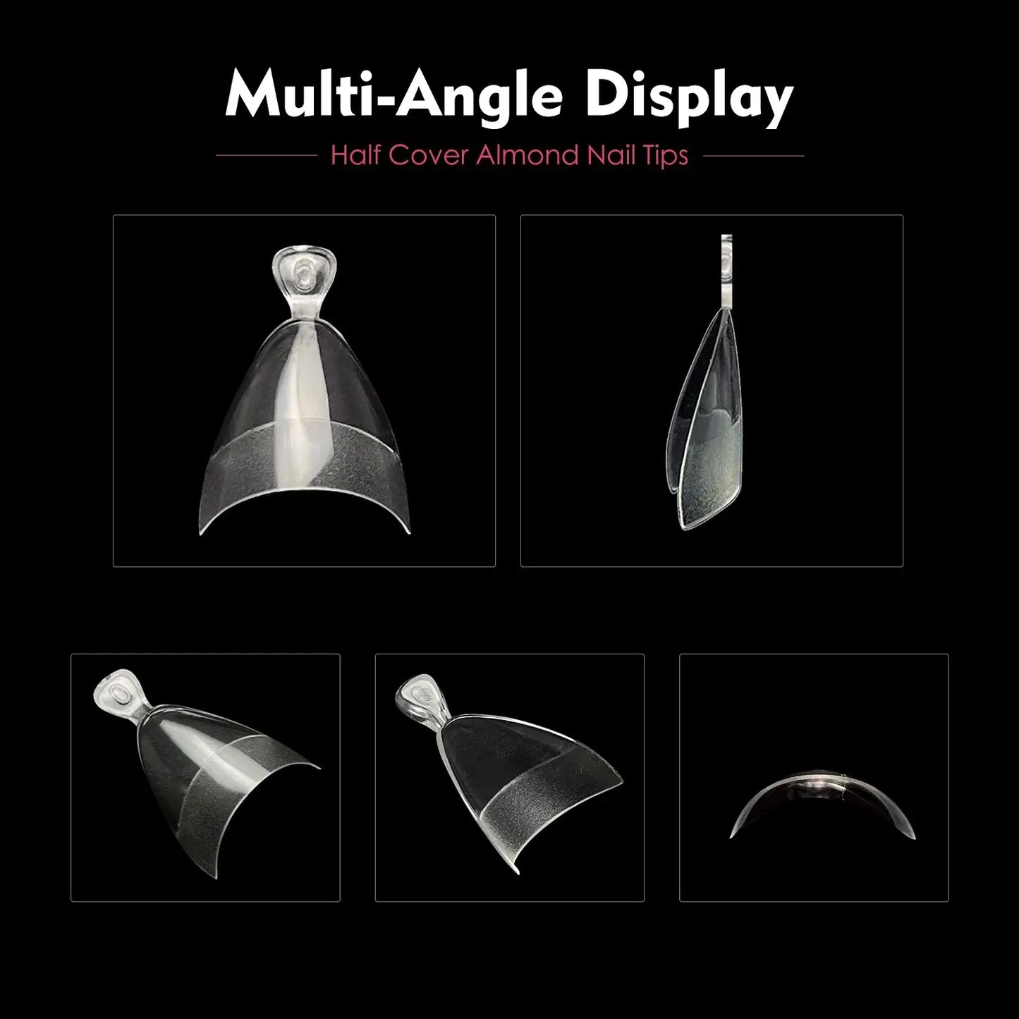 120pcs Half Cover Almond Fake Nails Half Matte Pre Buff Acrylic Nails Extra Short Almond Shape Gel Nail Tips 12 Sizes Easy Use