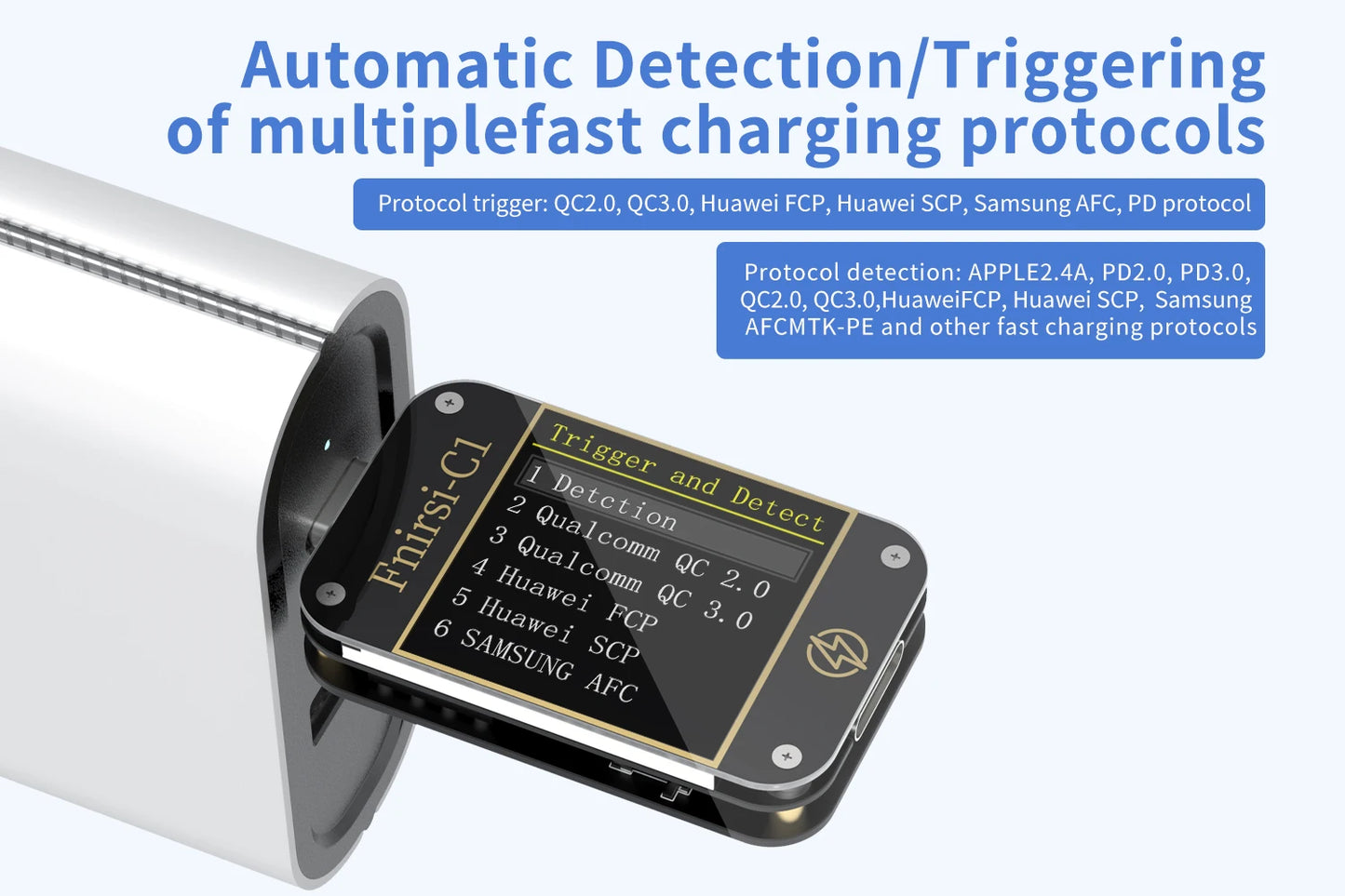 FNB38 Current And Voltage Meter USB Tester QC4+ PD3.0 2.0 PPS Fast Charging Protocol Capacity Test