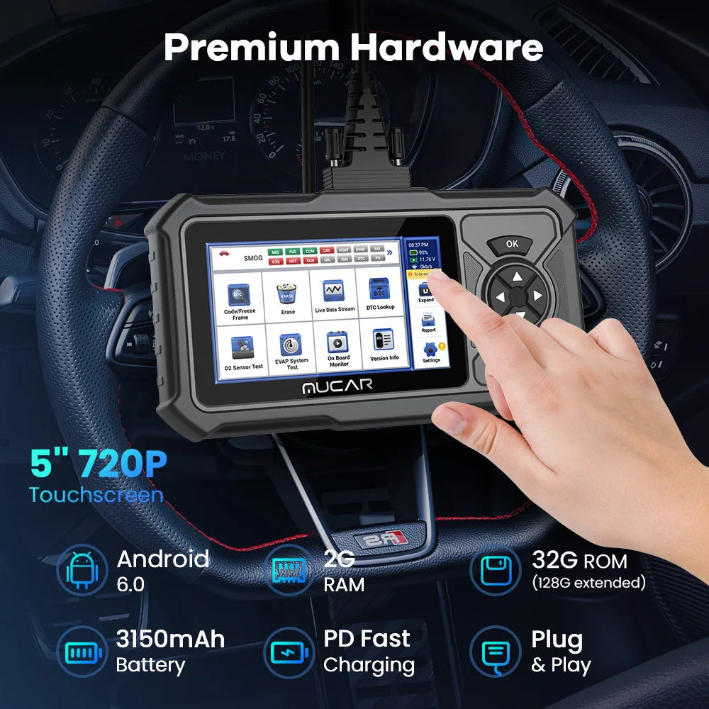 MUCAR CDE900/CDE900 PRO OBD2 Auto Diagnostic Tool car Scanner Tools full system 28 reset Code Reader Scan Tool 2+32G WIFI Update