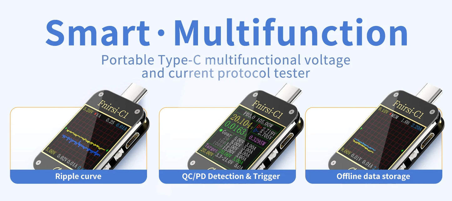 FNB38 Current And Voltage Meter USB Tester QC4+ PD3.0 2.0 PPS Fast Charging Protocol Capacity Test