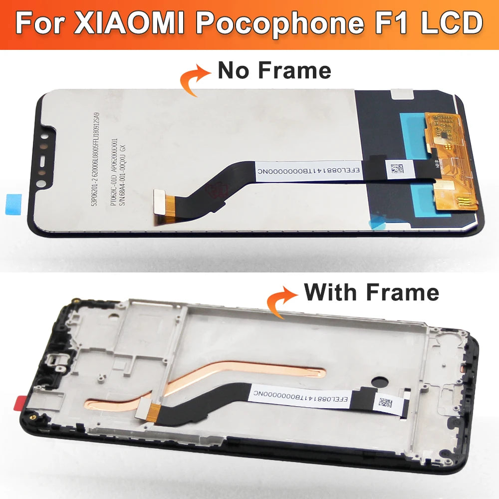 6.18'' Poco F1 Lcd Display For Xiaomi Pocophone F1 Lcd Display Touch Screen Digitizer Assembly For Xiaomi PocophoneF1