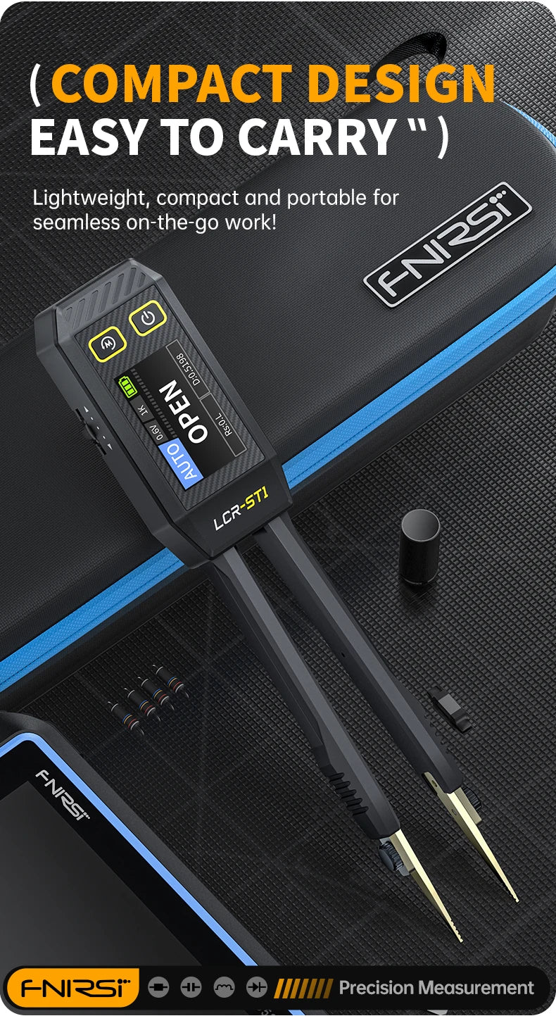 FNIRSI LCR-ST1 Mini Smart Tweezer LCR SMD ESR Tester Resistance Capacitance Inductance Continuity Diode Test Measurement Tools