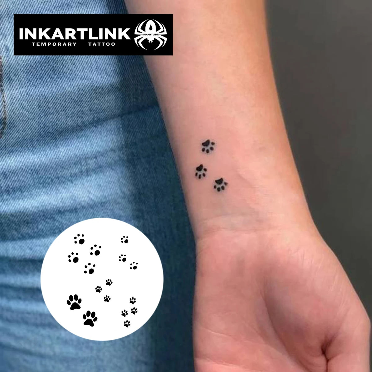 Cat And Dog Paw Prints Temporary Tattoo,Lasts To 15 Days New Technology Magic Waterproof Semi Permanent Sticker