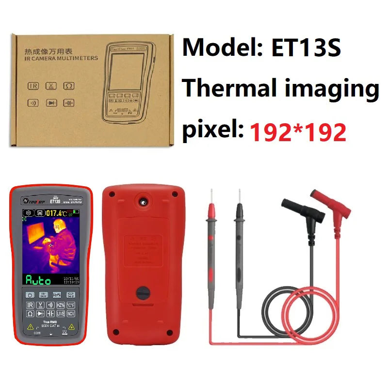 TOOLTOP ET13S Thermal Camera 192*192 Optional Macro Lens Thermal Camera Multimeter 9999 Counts Voltage Duty Cycle Diode Ohm Test