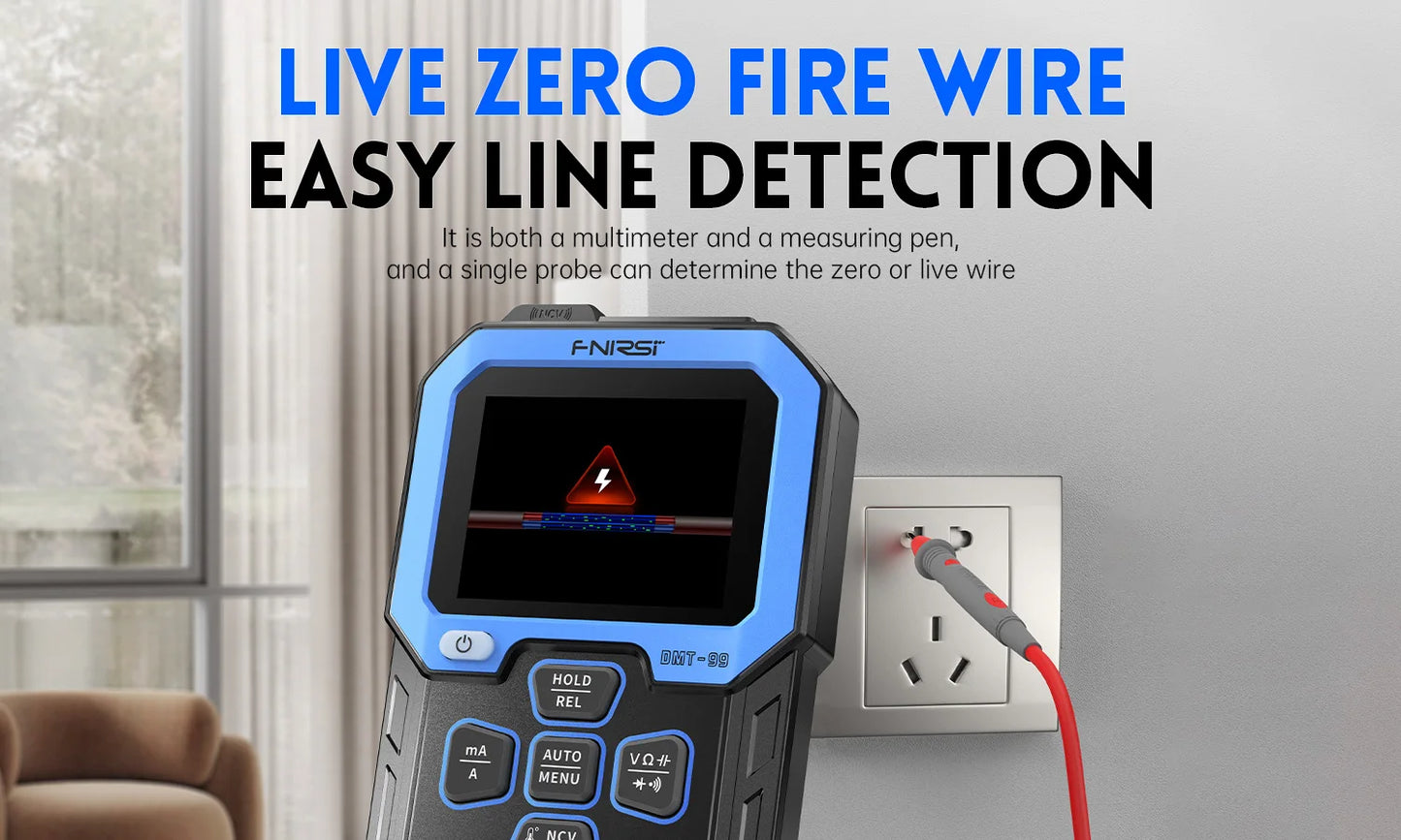 FNIRSI DMT-99 Digital Multimeter 9999 Counts Smart Professional Tester 1000V 10A True RMS Auto Range AC DC Ohm Hz Capacitance