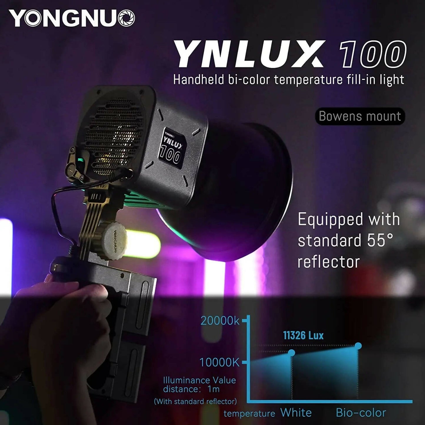 Yongnuo YNLUX100 Kit 100w Led for Photography Lighting Video Light Photograhy Vlog Photo Studio Lights Lamp Cameras Photographic