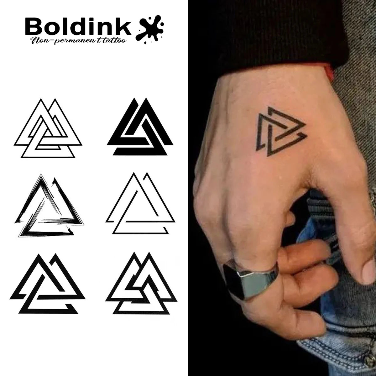 Geometry Temporary Tattoo,Lasts To 15 Days New Technology Magic Waterproof Semi Permanent Sticker.