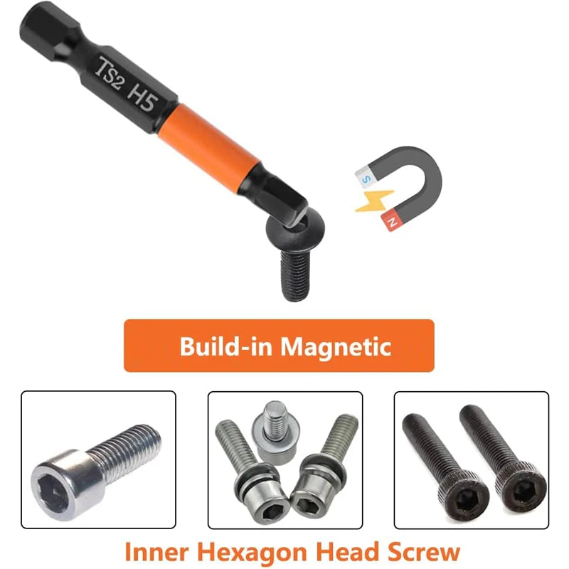 20PCS Hex Head Allen Wrench Bit Set Magnetic Screwdriver Drill Bit Metric Imperial SAE Quick Release 1/4in Hex Shank Impact 50mm