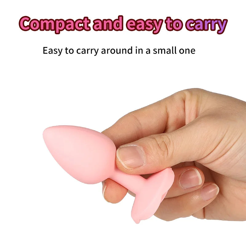 Rose Anal Plug 3 Size Silicone Butt Plugs Stimulator Anal Sex Toys Prostate Massager Anal Trainer Sex Toys for Men Women Couples
