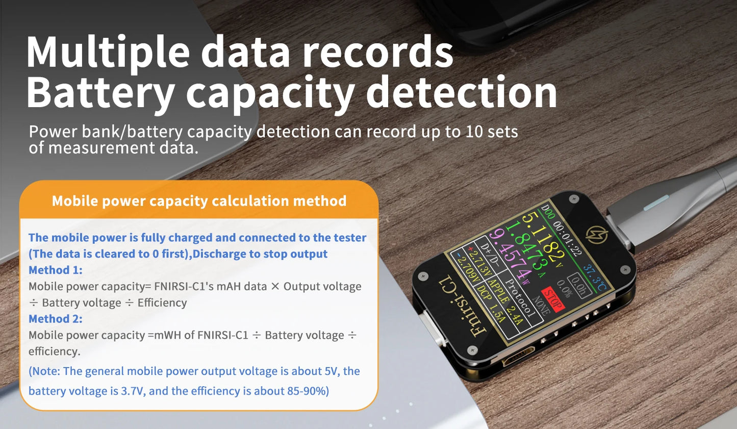 FNB38 Current And Voltage Meter USB Tester QC4+ PD3.0 2.0 PPS Fast Charging Protocol Capacity Test