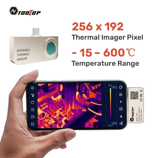 TOOLTOP T256 Thermal Camera 256*192 Type-c Infrared Camera 25Hz High Refresh Rate Thermal Imager for Industrial Heating Repair