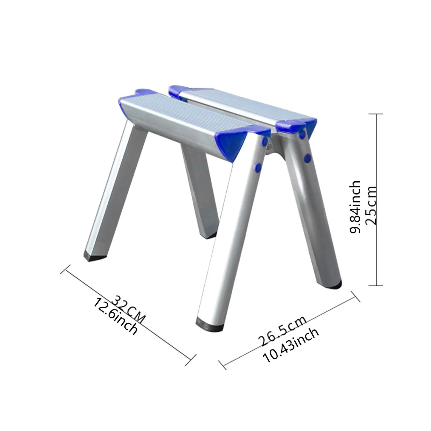 Folding Ladder Multiuse Home Use Ladder Nonslip Step Stool Aluminum Alloy Wide Step Portable Fishing Stool for Home Office Shop