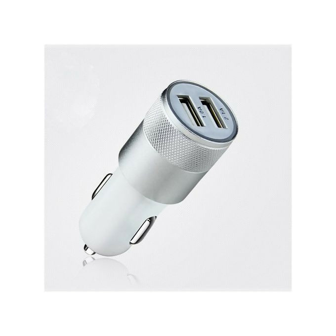 Aluminium Twin Dual port USB 12 V car charger adapter 2.1A