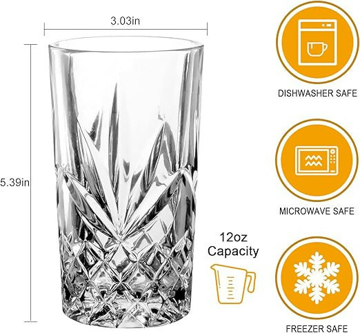 Old-Fashioned Juice/Water Glass 6pc Set 365ml