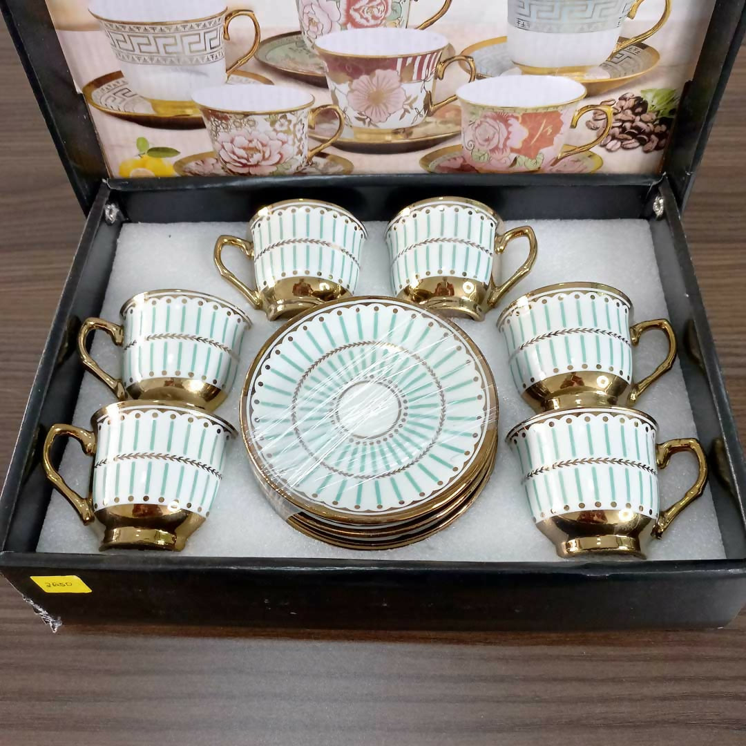 12pc Decorated Coffee Cup Set