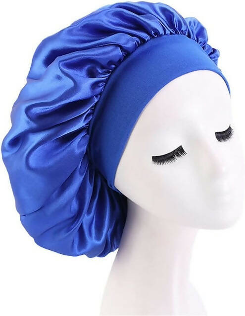 Adjustable Solid Satin Sleeping Bonnets, Long Hair Women Night Hat Silk Head Wrap