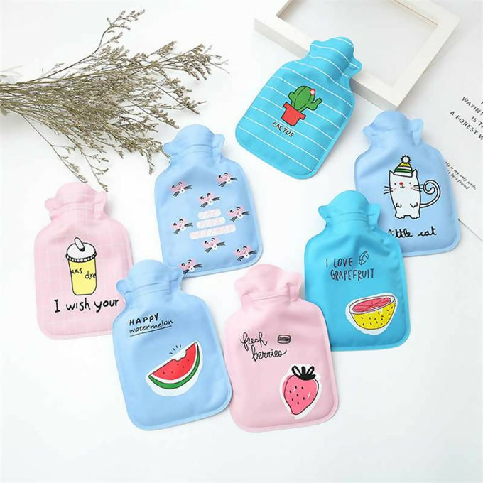 Mini Hot Water Bag/Bottle, Cartoon Designed Hand Wamrer Hot Water Bottle - Heat therapy, Relieve Pain
