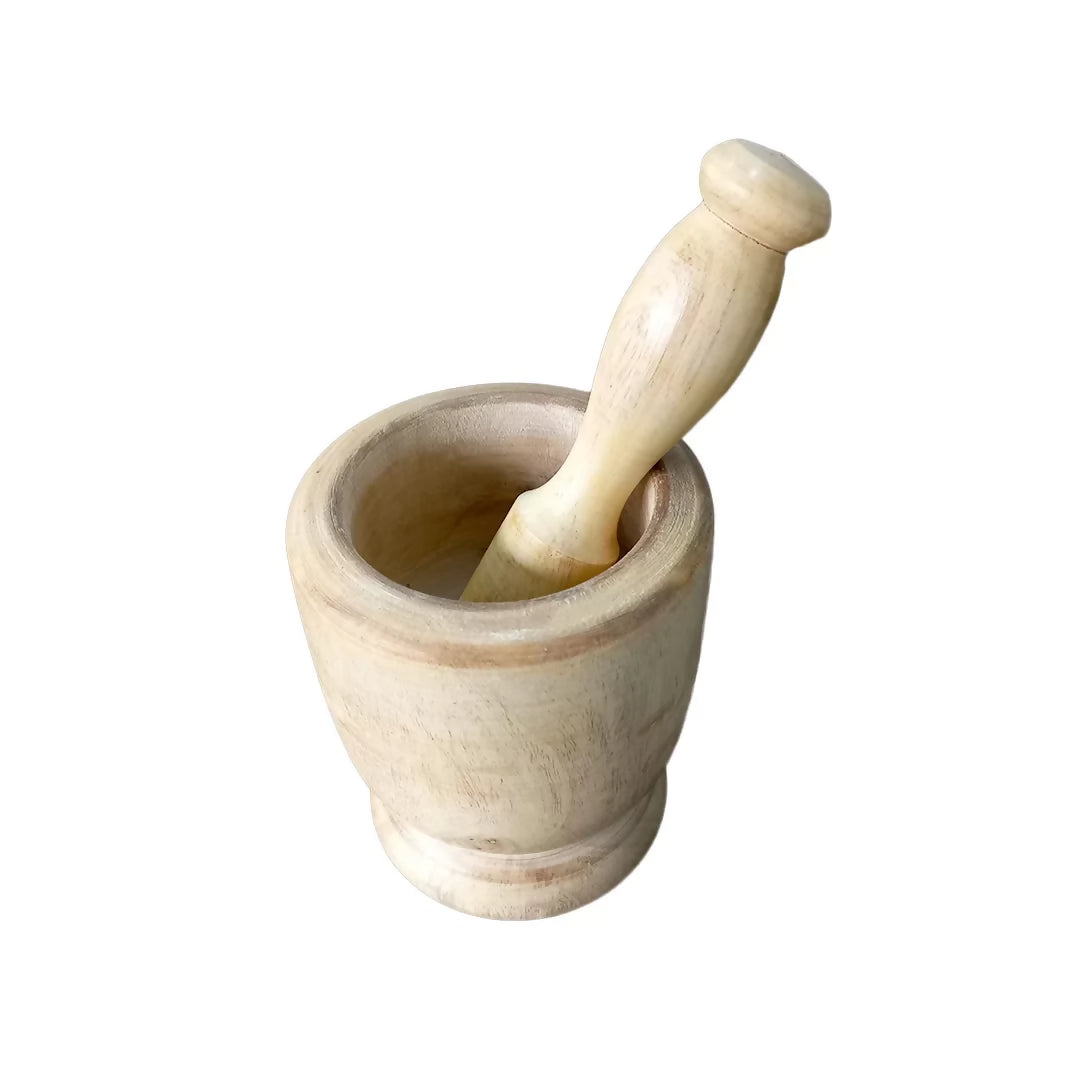 Wooden Mortar and Pestle Set 10×12.5cm