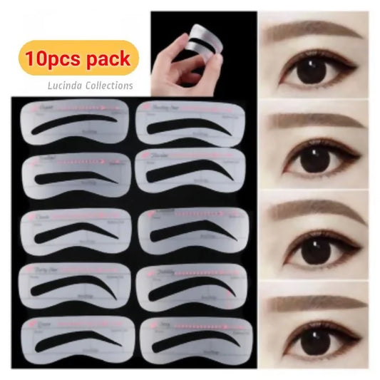 10Pcs Eyebrow Models Stencil Grooming Card Shaper