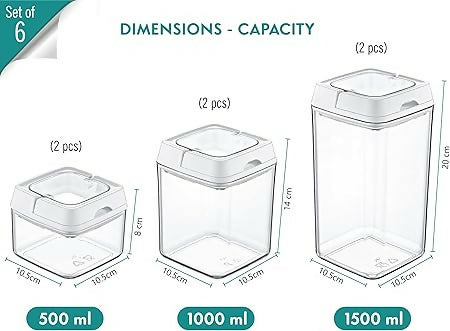 6pc Airtight Food Storage Container Set