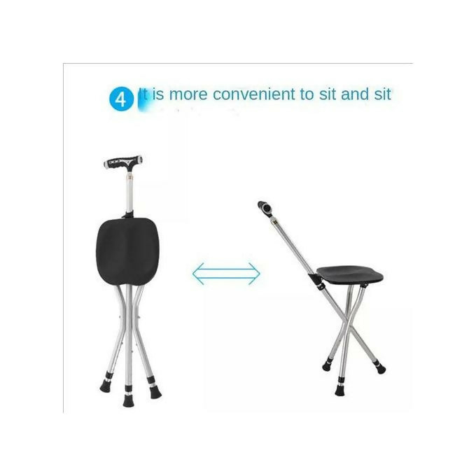 2 in 1 elderly walking stick cum stool