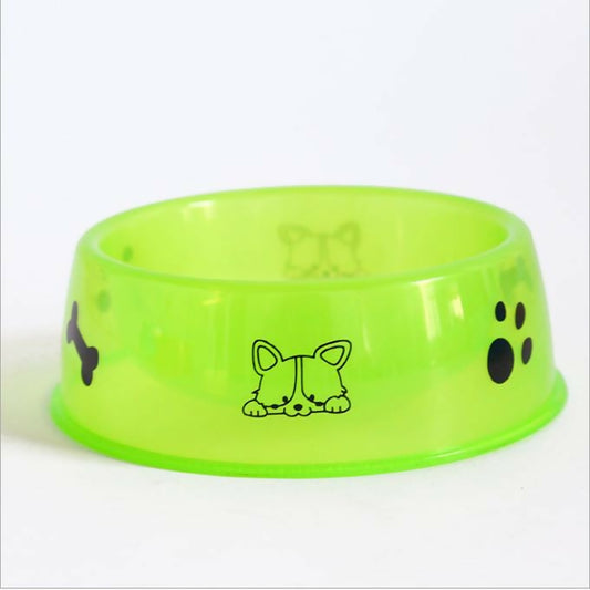 Plastic Printed Design Pet Dog Food Bowl and Cat Food Bowl