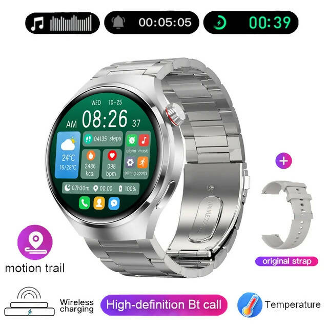 New GPS Smart Watch Men For Huawei GT4 Pro 360*360 HD Screen Heart rate Bluetooth Call NFC IP68Waterproof Blood Sugar Smartwatch