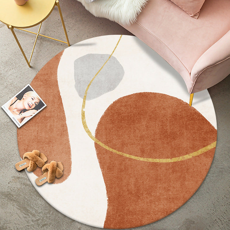 Modern minimalist round was rugs