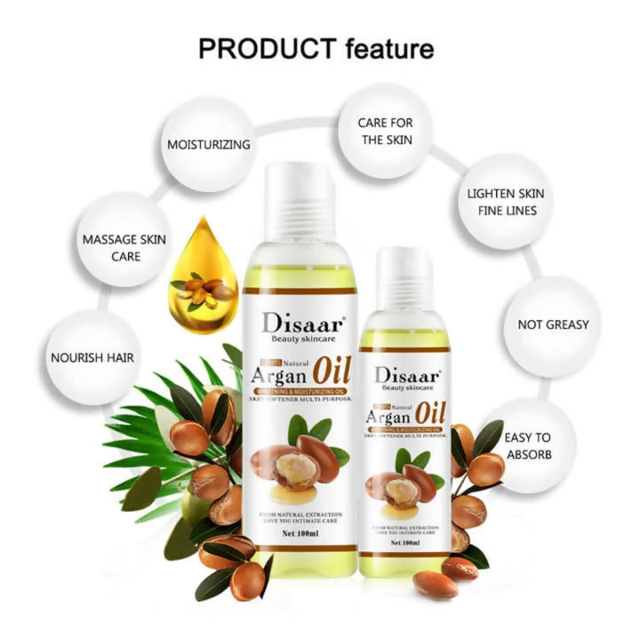 Argan Oil 100% Natural Body& Face Multipurpose - Disaar