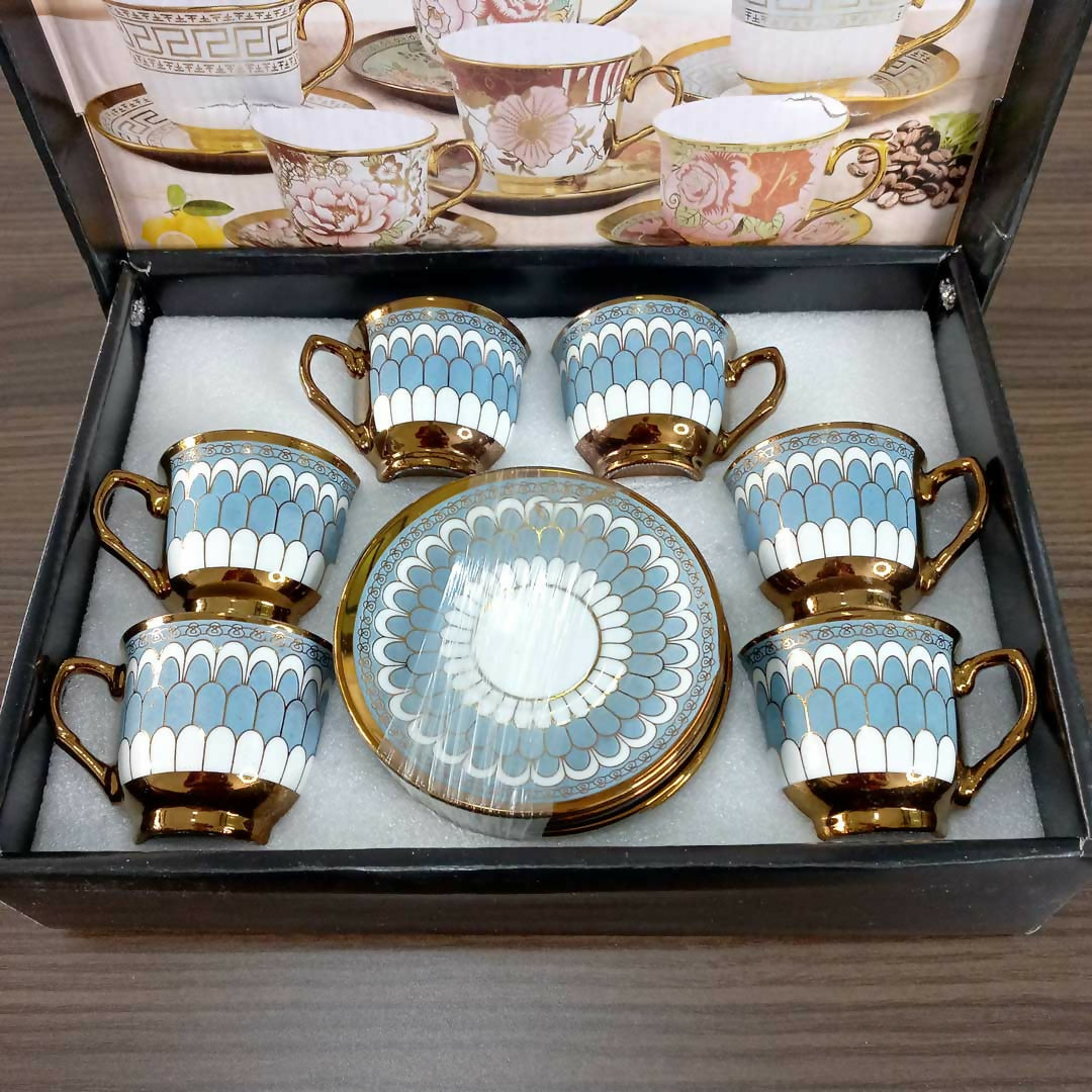 12pc Decorated Coffee Cup Set