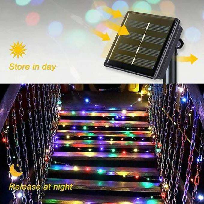 Solar Fairy Lights Outdoor Decorations For Patio 8 Modes IP 65 Waterproof For Tree House Bedroom Decor