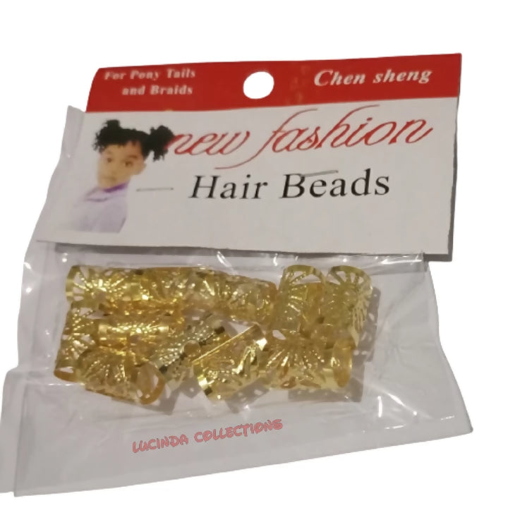 60/120 PCs Hair Braids Beads Rings Metal Gold Clips