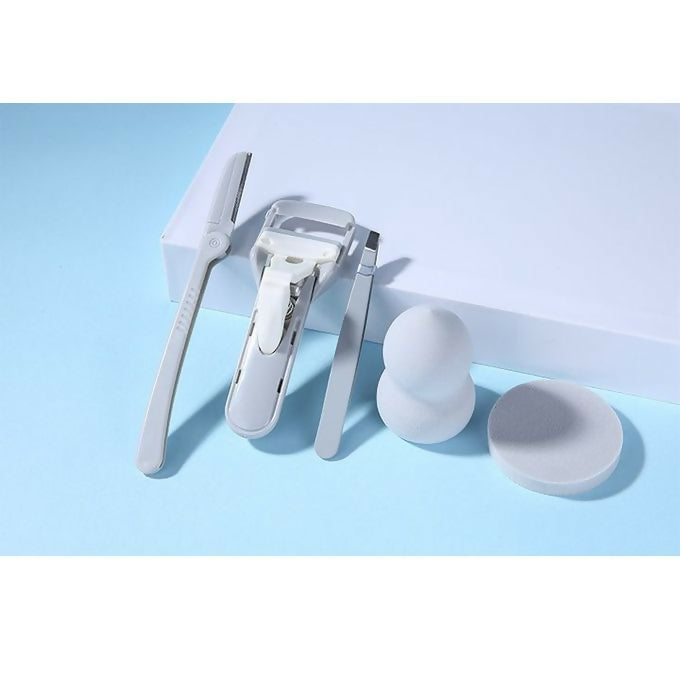 Fashion 5Pcs/set Makeup Eyebrow Cutter Puff Eyelash Clipper Trimmer