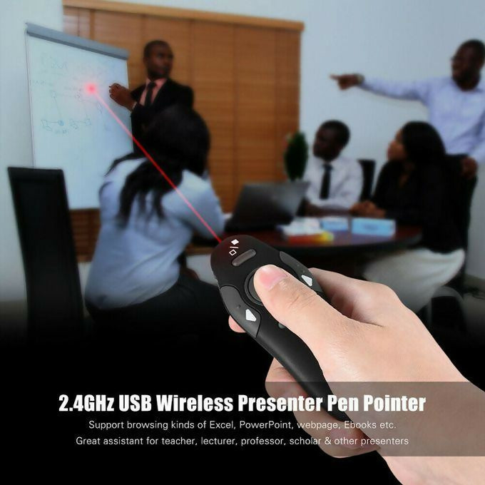 2.4G Wireless Laser Pointer Red Presenter LED USB Pen PPT Remote Control Powerpoint Presentation