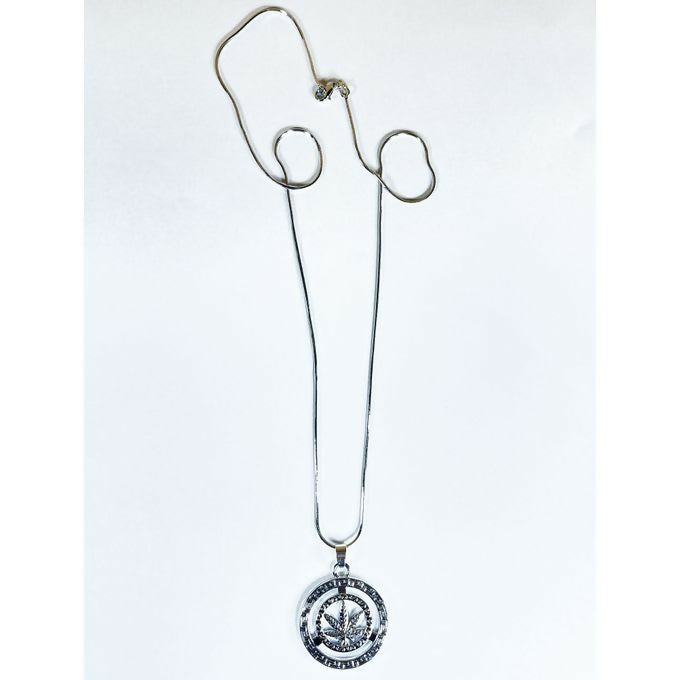 Marijuanaa Leaf Medallion Pendant