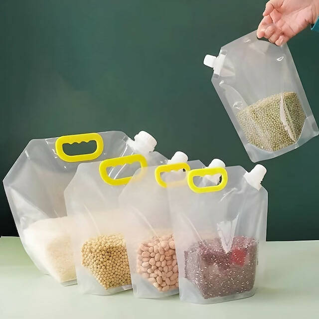 Plastic Cereal Containers, Grain Moisture-Proof Sealed Bag, Stand Up Sealed Odor-Resistant Packaging Bags for Food Storage