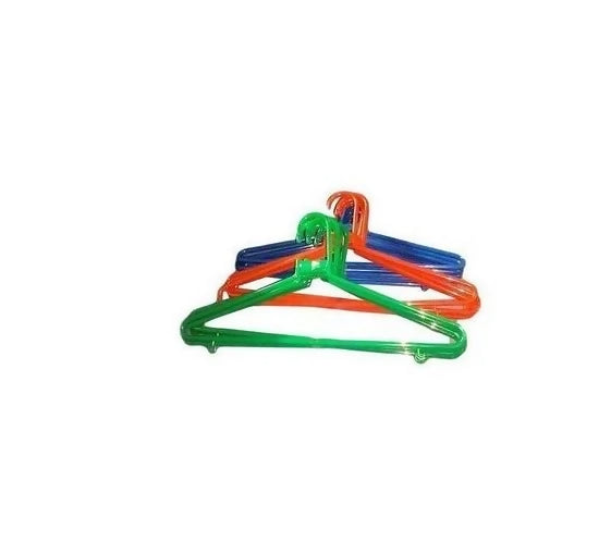 Dozen (12Pcs) Plastic Normal Clothes Hangers - Mixed Colors