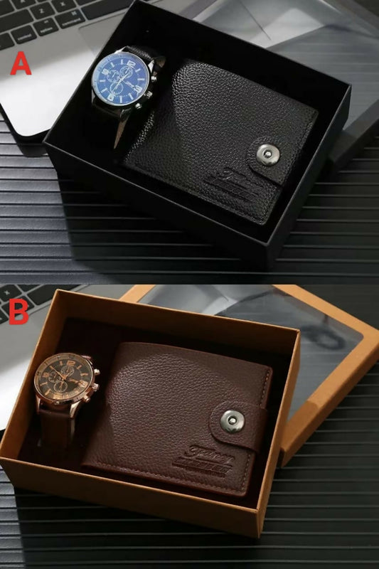 2Pc Men's Gift Set Contains: ▫Watch &Wallet