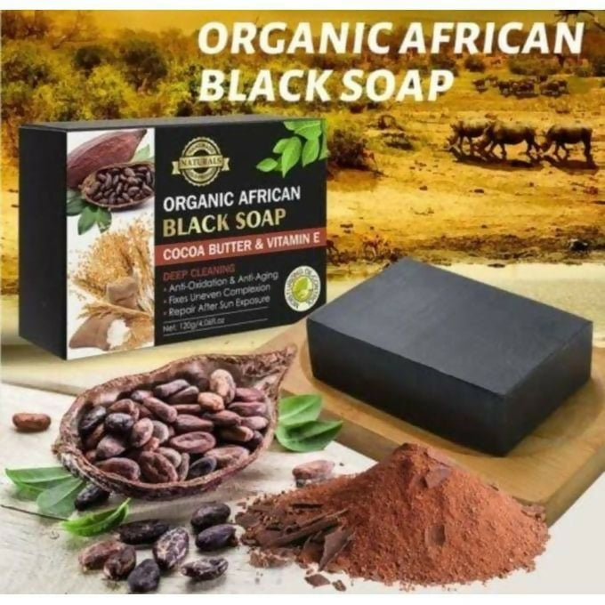 Organic African Black Soap With Snail & Bamboo Charcoal