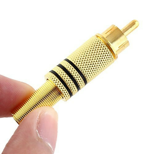 RCA Male Connector Adapter Gold Tone 52mm Long