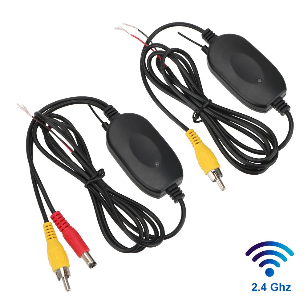 Video Transmitter Receiver Kit 2.4G Wireless Screen Reverse Backup Rearview Cam for Car Rear View Camera and DVD Monitor
