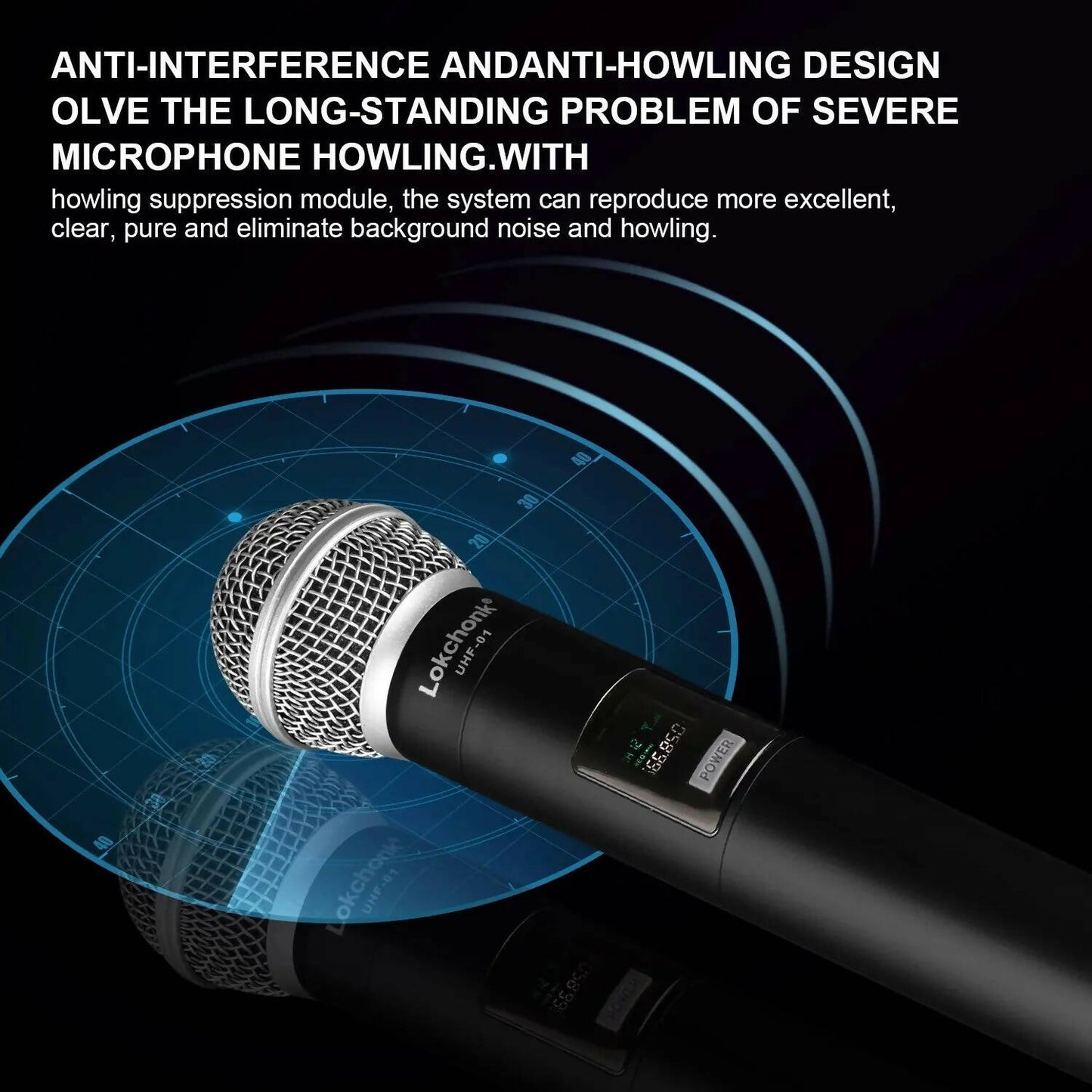 Wireless Microphone 2 Channel UHF Fixed Frequency Handheld Mic Microphone For Party Karaoke Professional Church Show Meeting