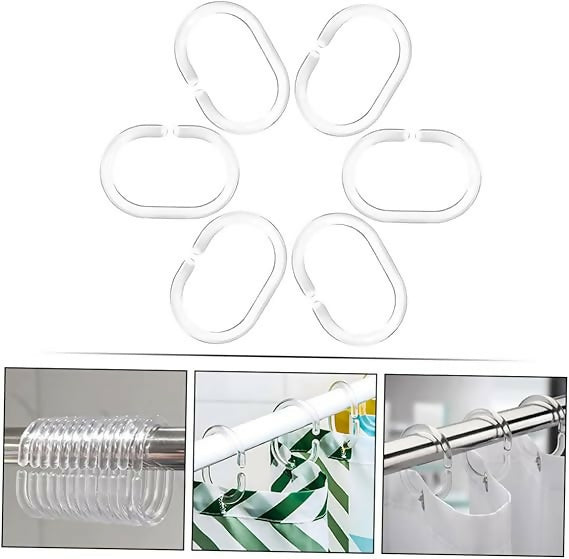 12pcs Bathlux Shower Round Curtain Hooks