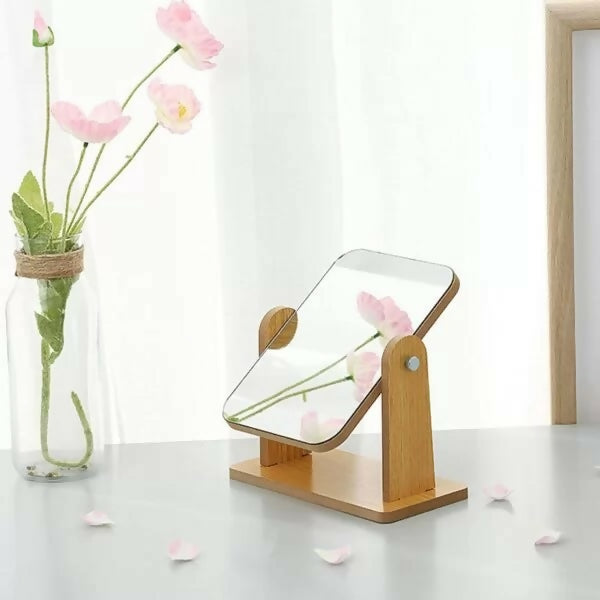 Desktop Makeup Mirror (Wooden) 14.5×20.5cm