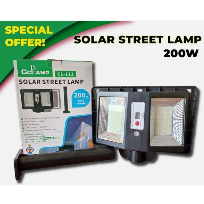 200 Watts Double Sided Solar Street Light With Darkness And Motion Sensor